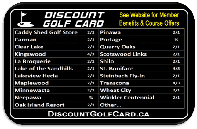 2023 Winnipeg Discount Golf Card (Top Ten)