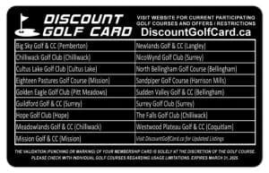 2024 Vancouver Discount Golf Card (Single)