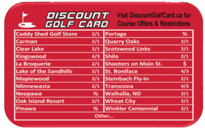 2024 Winnipeg Discount Golf Card (Top Ten)